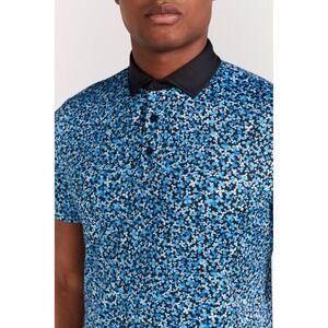 Redvanly Mens Brewer Polo Watercolor Malibu‎ Blue Golf Performance Stretch Sz XL